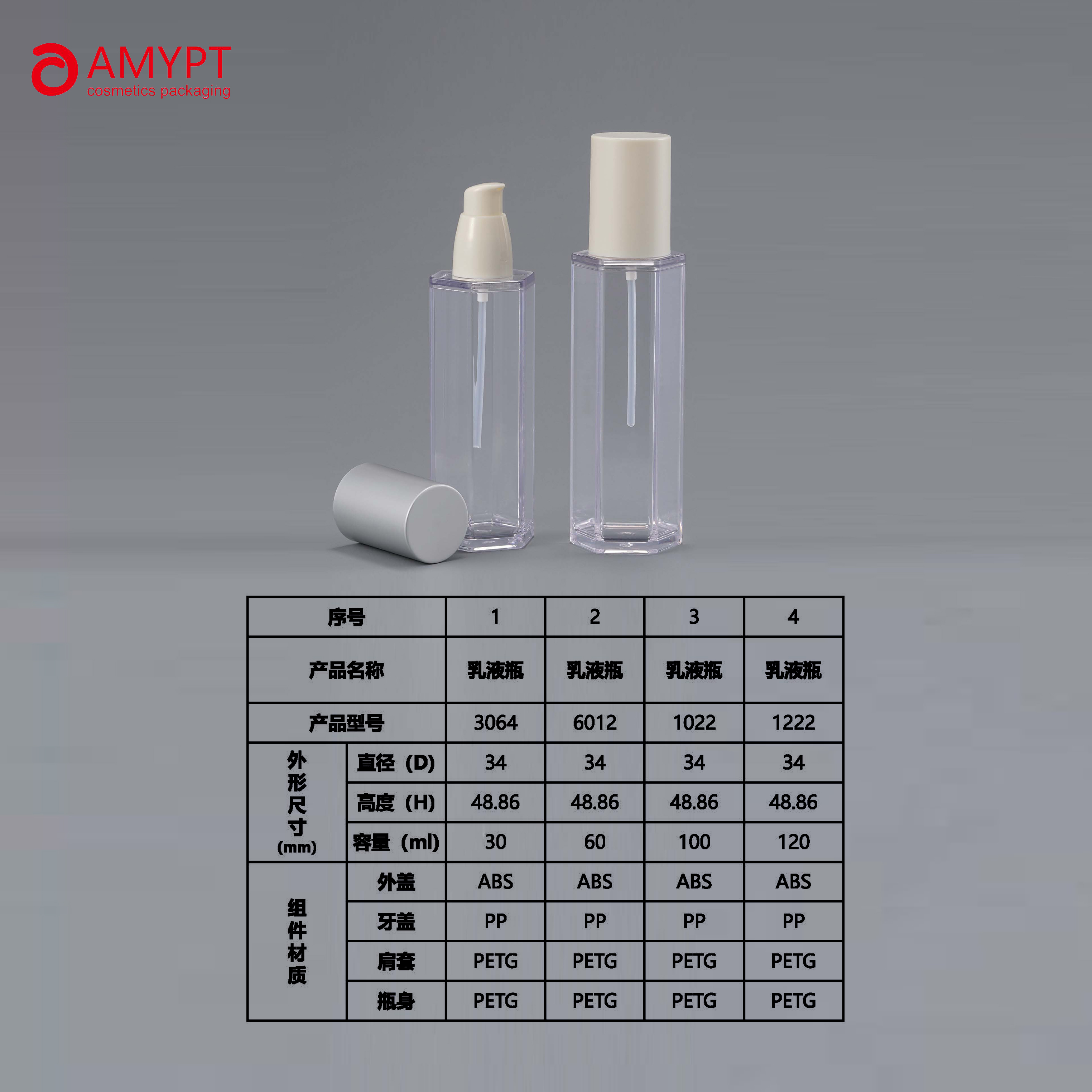 زجاجة رذاذ PETG شفافة لمستحضرات التجميل